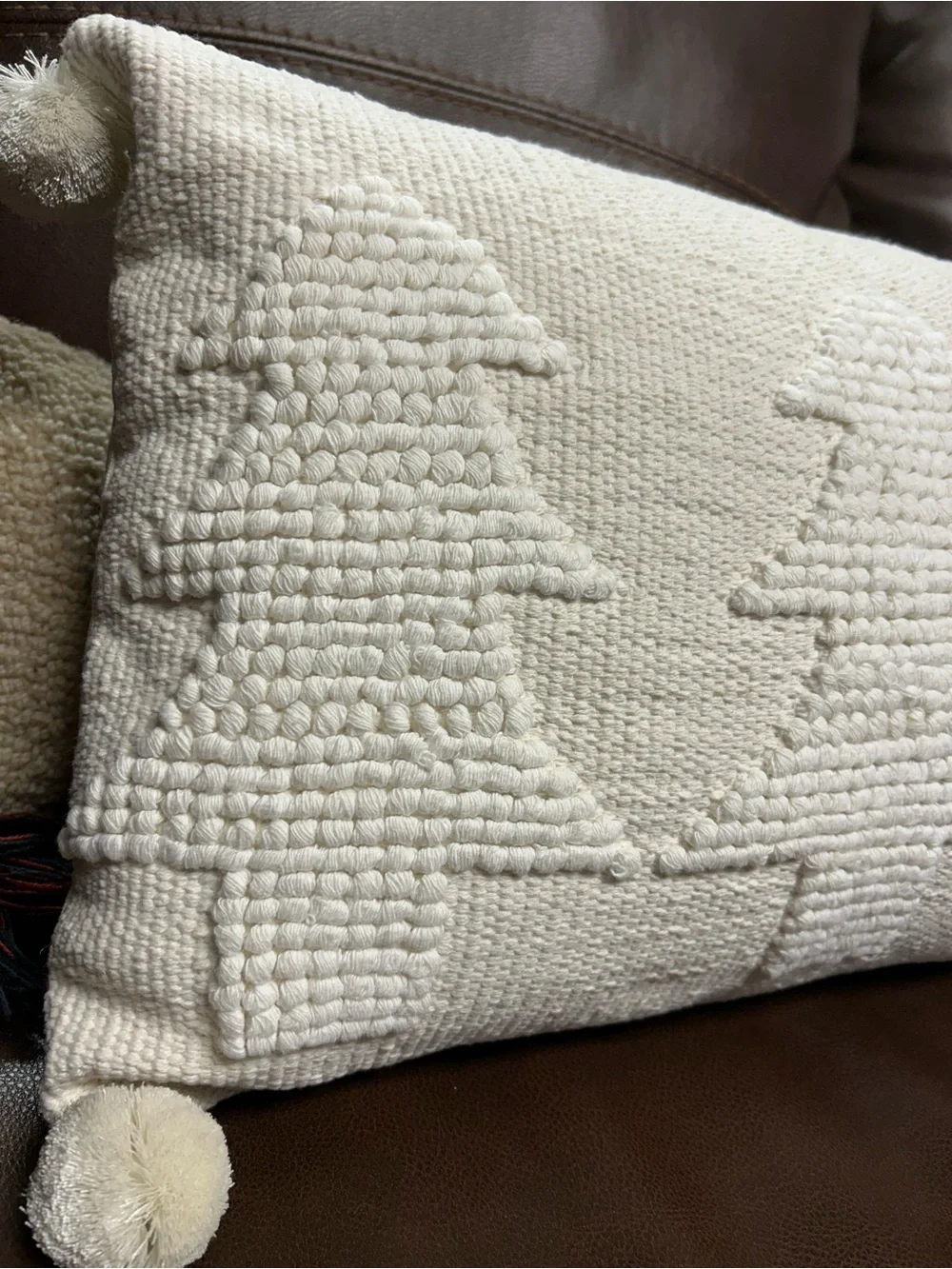 Threshold Neutral Holiday Tree Textured Throw Pillow 18 x 13